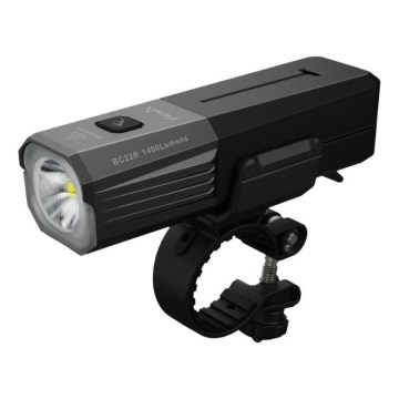 Fenix BC22R - reguliuojamas įkraunamas dviračio žibintas LED/USB 3400 mAh IP66 1400 lm 41 val. juoda