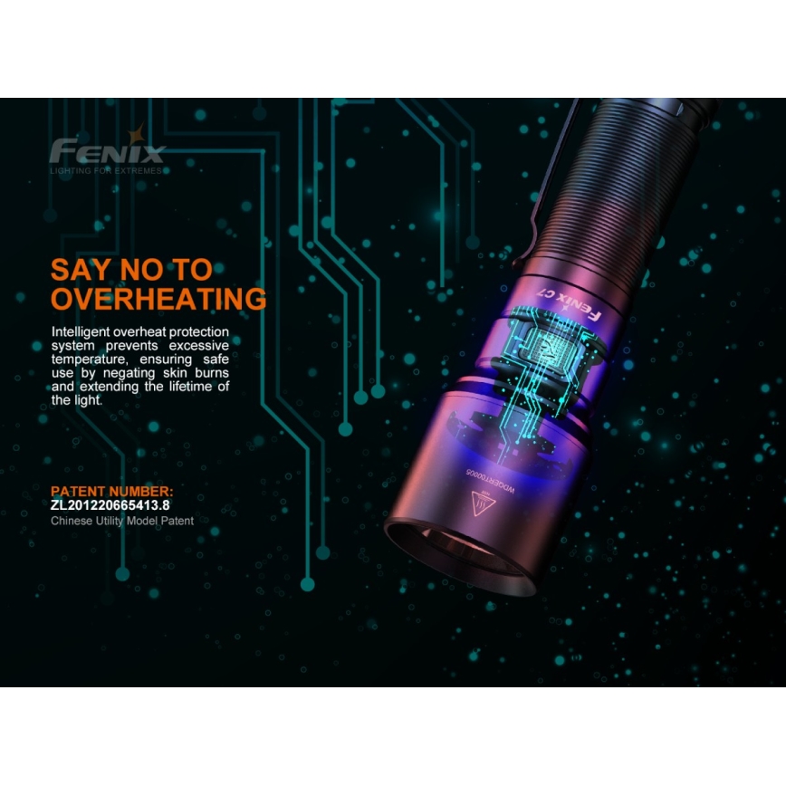Fenix C7 - LED Pritemdomas įkraunamas žibintuvėlis 1xLED/1x21700 IP68 3000 lm 68 h