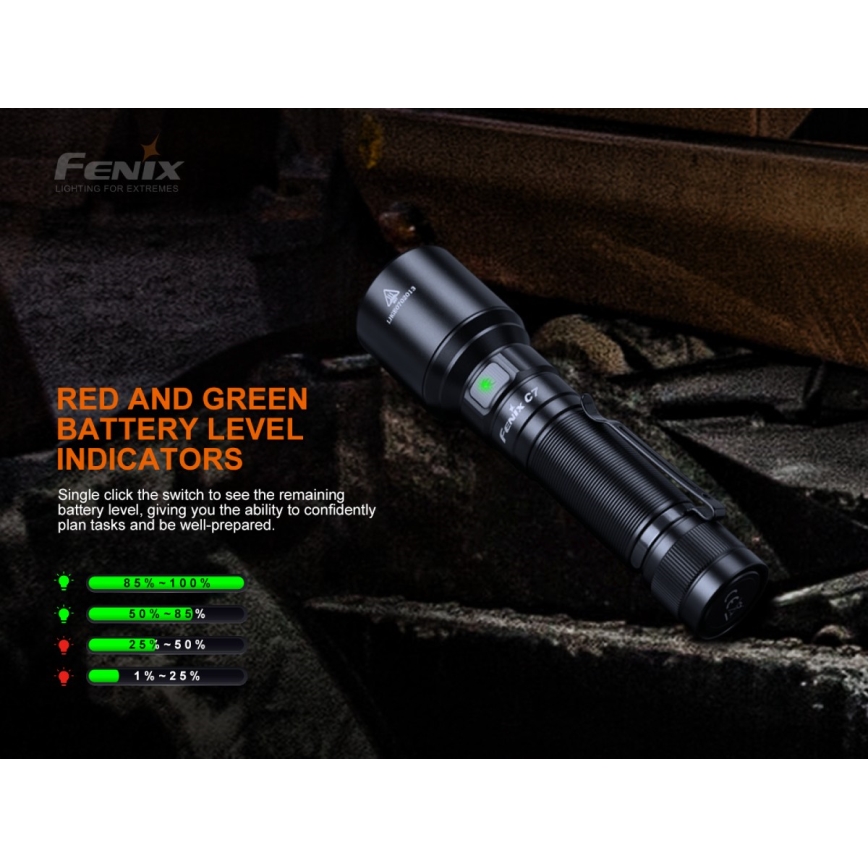 Fenix C7 - LED Pritemdomas įkraunamas žibintuvėlis 1xLED/1x21700 IP68 3000 lm 68 h