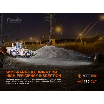 Fenix C7 - LED Pritemdomas įkraunamas žibintuvėlis 1xLED/1x21700 IP68 3000 lm 68 h