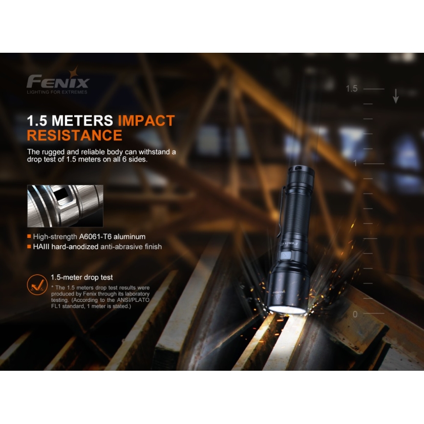 Fenix C7 - reguliuojamo ryškumo įkraunamas LED žibintuvėlis LED/1x21700 IP68 3000 lm 68 val.