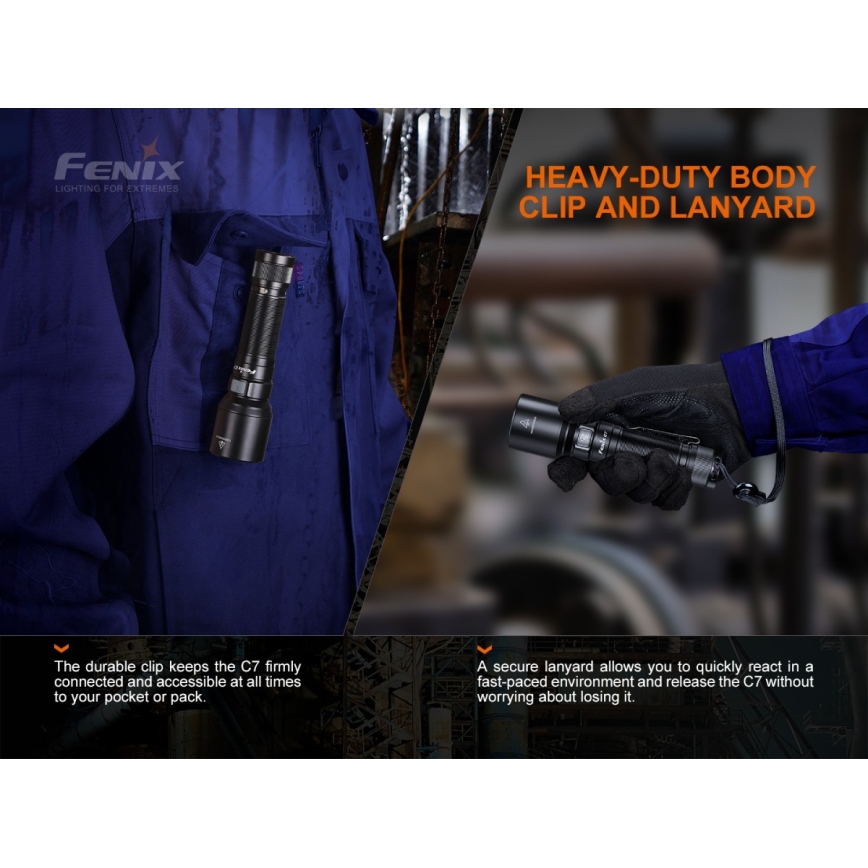 Fenix C7 - reguliuojamo ryškumo įkraunamas LED žibintuvėlis LED/1x21700 IP68 3000 lm 68 val.