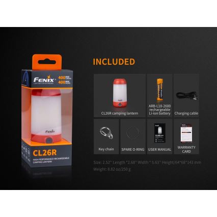 Fenix CL26RGREEN - LED Pritemdoma nešiojama įkraunama lempa  LED/USB IP66 400 lm 400 h žalia