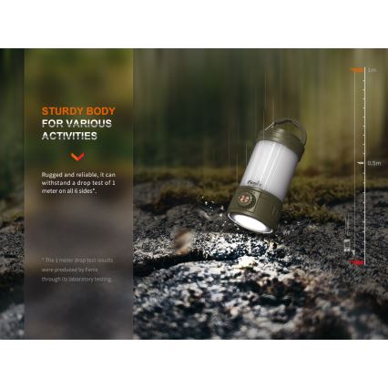 Fenix CL26RPROOLI - LED Pritemdomas nešiojamas įkraunamas lempa LED/USB IP66 650 blizgus 408 h 5000 mAh žalia