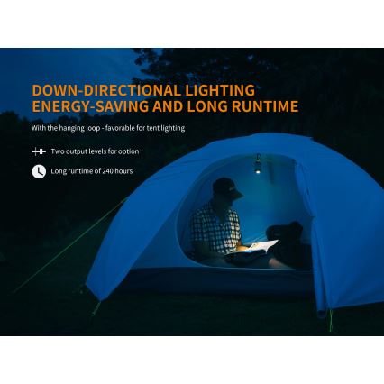 Fenix CL26RRED - LED Pritemdomas nešiojamas įkraunamas lempa LED/USB/2xCR123A IP66 400 blizgus 400 h 2600 mAh oranžinė