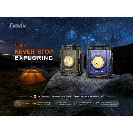 Fenix CL27RGRE - LED Pritemdomas įkraunamas šviestuvas LED/USB IP66 1600 blizgus 285 h 5000 mAh