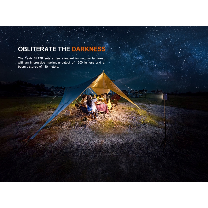 Fenix CL27RGRE - LED Pritemdomas įkraunamas šviestuvas LED/USB IP66 1600 blizgus 285 h 5000 mAh