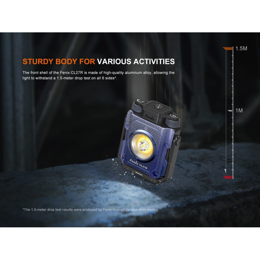 Fenix CL27RGRE - LED Pritemdomas įkraunamas šviestuvas LED/USB IP66 1600 blizgus 285 h 5000 mAh
