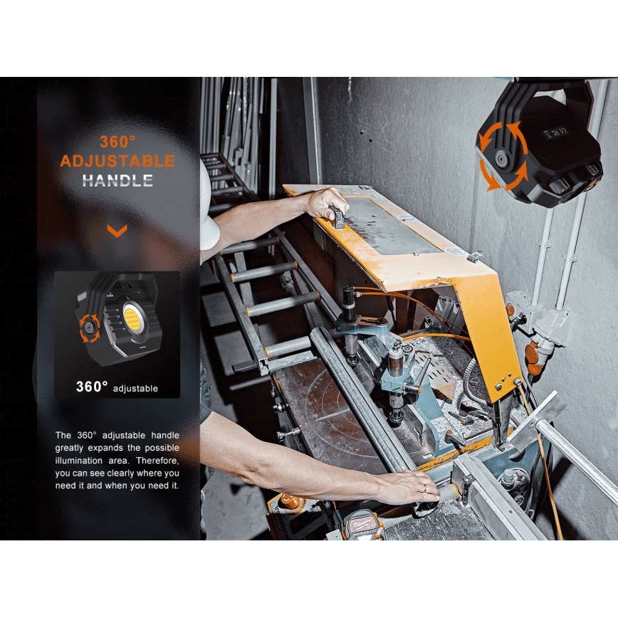 Fenix CL28R - LED Pritemdomas įkraunamas Prožektoriaus šviestuvas su maitinimo banku LED/USB IP66 2000 blizgus 360 h 10000 mAh