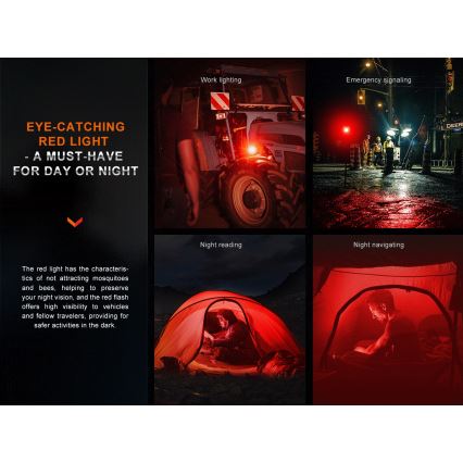Fenix CL28R - LED Pritemdomas įkraunamas Prožektoriaus šviestuvas su maitinimo banku LED/USB IP66 2000 blizgus 360 h 10000 mAh