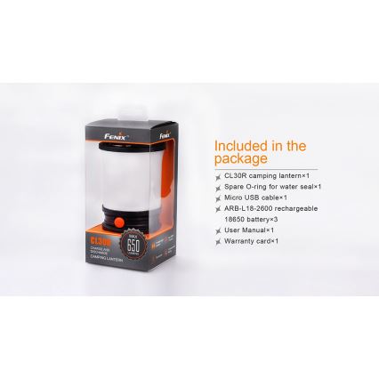 Fenix CL30R - LED Nešiojama įkraunama lempa LED/USB/6xCR123A IPX7 650 lm 300 h 2600 mAh