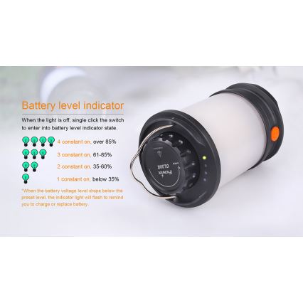 Fenix CL30R - LED Nešiojama įkraunama lempa LED/USB/6xCR123A IPX7 650 lm 300 h 2600 mAh