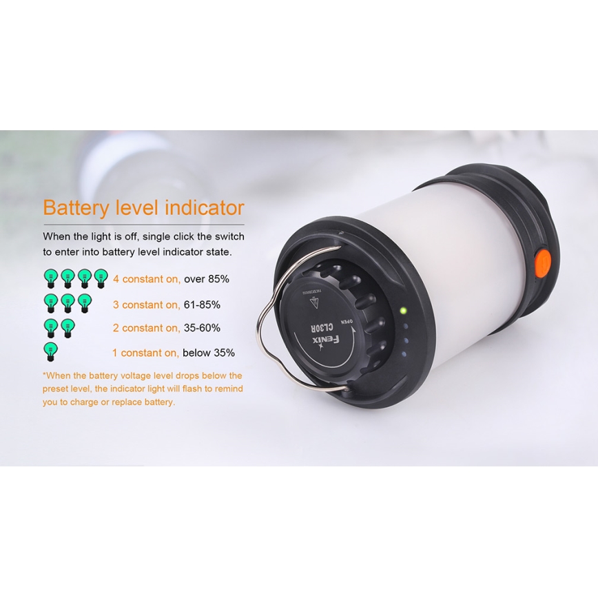Fenix CL30R - LED Nešiojama įkraunama lempa LED/USB/6xCR123A IPX7 650 lm 300 h 2600 mAh