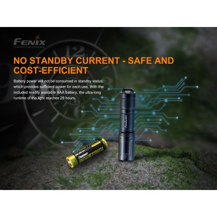 Fenix E01V20BLC - LED Žibintuvėlis LED/1xAAA IP68 100 lm 25 val