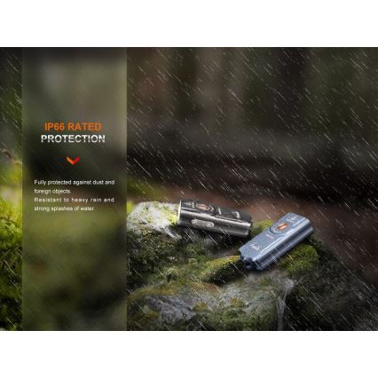 Fenix E03RV20BLU - LED pakraunamas žibintuvėlis LED/USB IP66 500 lm 30 h 400 mAh