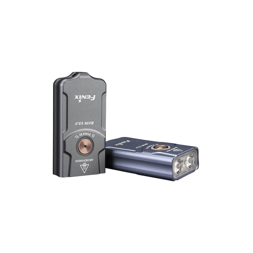 Fenix E03RV20GREY - LED pakraunamas žibintuvėlis LED/USB IP66 500 blizgus 30 h 400 mAh