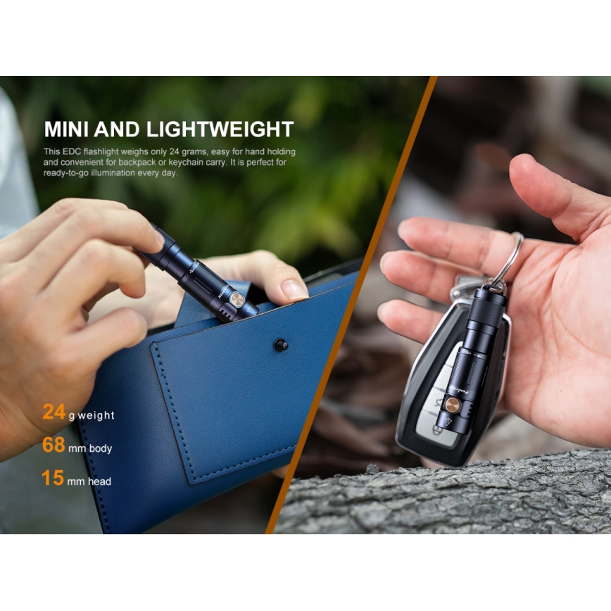 Fenix E05RBLC - LED Įkraunamas žibintuvėlis LED/USB IP68 400 lm 30 val