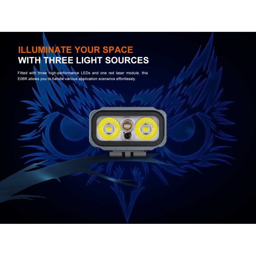 Fenix E06RGRY - LED Pritemdomas įkraunamas žibintuvėlis UV LED/USB IP66 700 blizgus 60 h pilka