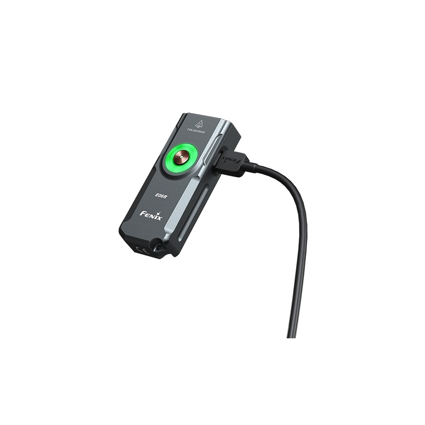 Fenix E06RGRY - LED Pritemdomas įkraunamas žibintuvėlis UV LED/USB IP66 700 blizgus 60 h pilka