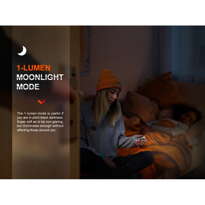 Fenix E18RV20800 - LED su reguliuojamu ryškumu įkraunamas žibintuvėlis LED/USB/1xCR123A 800 mAh IP68 1200 lm 200 val. juodas