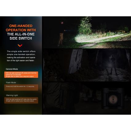 Fenix E28RV20 - LED Pritemdomas įkraunamas žibintuvėlis LED/USB/2xCR123A IP68 1700 blizgus 260 h 3400 mAh