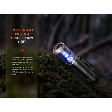 Fenix E35RSETAODS - LED šviesos reguliavimas rechargeable flashlight LED/USB IP68 3100 lm 69 h + diffuser 26,5mm