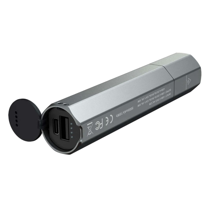 Fenix ECPBLCK - LED pakraunamas žibintuvėlis su maitinimo banku USB IP68 1600 blizgus 504 h 5000 mAh juoda