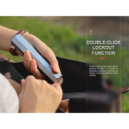 Fenix ECPBLCK - LED pakraunamas žibintuvėlis su maitinimo banku USB IP68 1600 blizgus 504 h 5000 mAh juoda