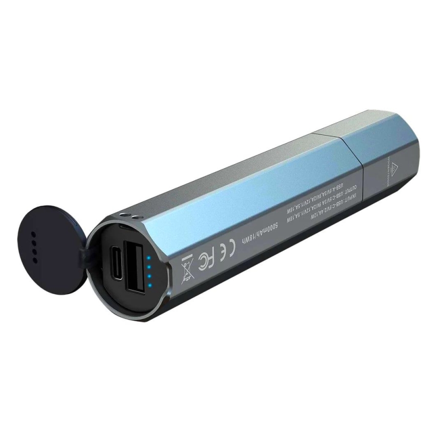 Fenix ECPBLUE - LED pakraunamas žibintuvėlis su maitinimo banku USB IP68 1600 blizgus 504 h 5000 mAh mėlyna