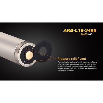 Fenix FE18650LI34 - 1 vnt. Įkraunamas ličio jonų akumuliatorius 18650/3,6V 3400 mAh