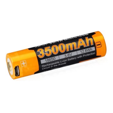 Fenix FE18650LI35USB - 1 vnt. Įkraunama ličio jonų baterija su USB / 3,6 V, 3500 mAh