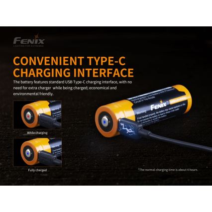 Fenix FE21700USB - 1 vnt. USB įkraunama baterija, 3,6 V, 5000 mAh