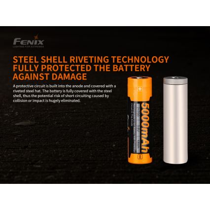 Fenix FE21700V20 - Įkraunamas 21700 akumuliatorius, 3,6 V, 5000 mAh, 1 vnt.