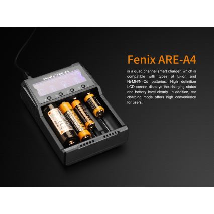 Fenix FENAREA4 - Akumuliatoriaus įkroviklis 4xLi-ion/AAA/AA/C 5V