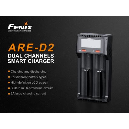 Fenix FENARED2 - Akumuliatoriaus įkroviklis 2xLi-ion/AAA/AA/C 5V