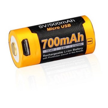 Fenix FERCR123ALIIONUP - 1 vnt. Įkraunama ličio jonų baterija su USB įkrovimu, 3,6 V, 700 mAh