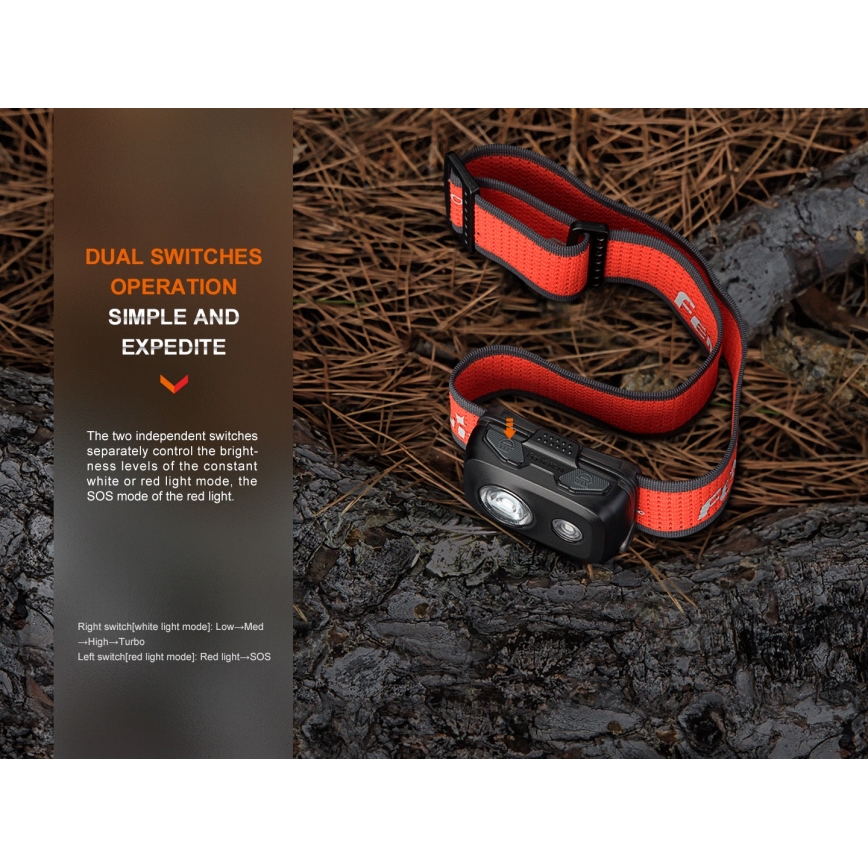 Fenix HL16V2GRN - LED Prožektorius ant galvos LED/3xAAA IP66 450 lm 200 h žalia