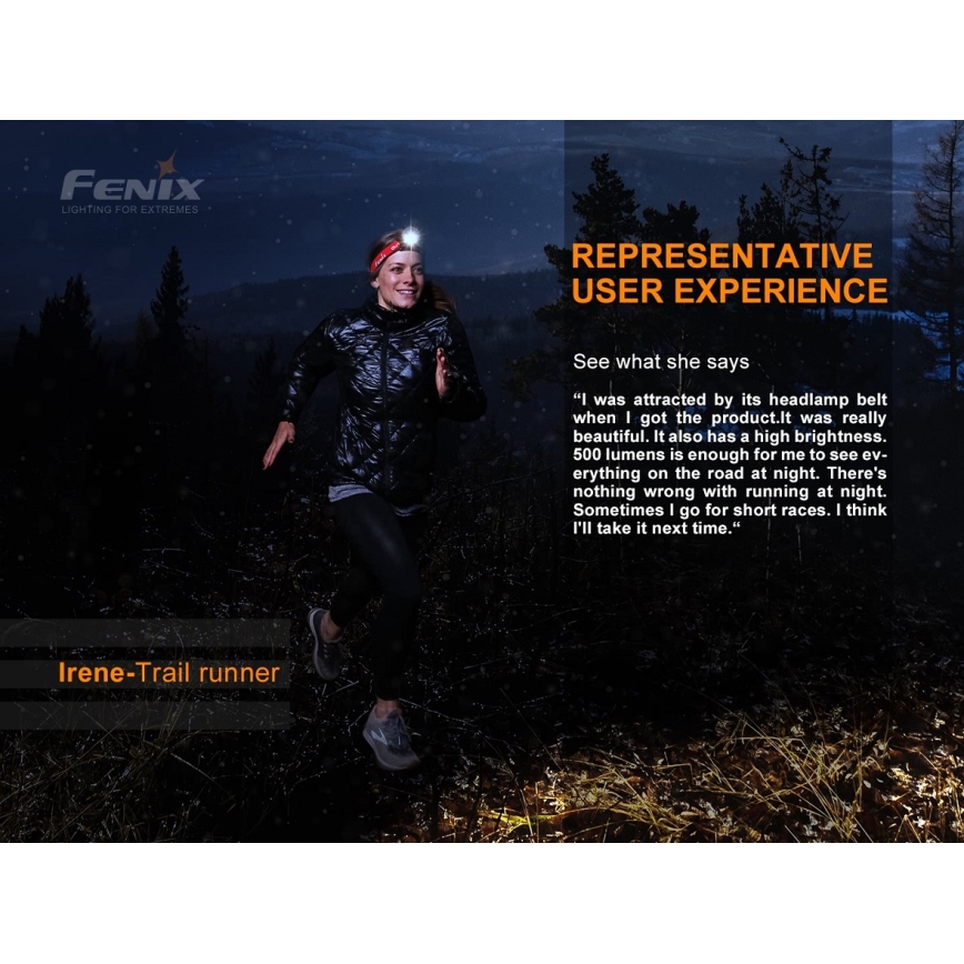 Fenix HL18RTRAIL - LED Pakraunamas galvos žibintuvėlis LED/3xAAA IP66 500 lm 300 valandų