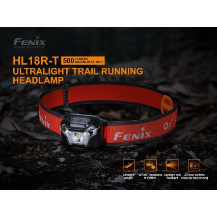 Fenix HL18RTRAIL - LED Pakraunamas galvos žibintuvėlis LED/3xAAA IP66 500 lm 300 valandų