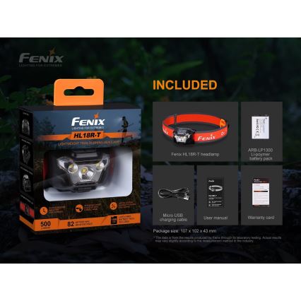 Fenix HL18RTRAIL - LED Pakraunamas galvos žibintuvėlis LED/3xAAA IP66 500 lm 300 valandų