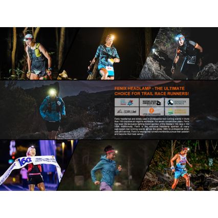 Fenix HL18RTV20BLC - LED Pritemdomas įkraunamas galvos žibintas LED/USB/3xAAA IP66 800 lm 160 h 1900 mAh juoda/oranžinė