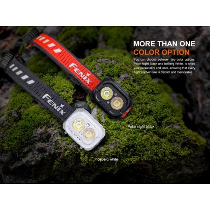 Fenix HL18RTV20WHT - LED  Pritemdomas įkraunamas galvos žibintas LED/USB IP66 800 blizgus 160 h balta/juoda