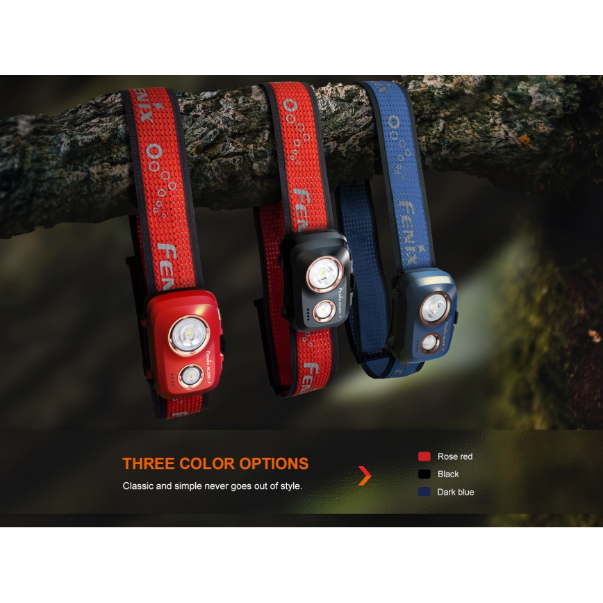 Fenix HL32RTRED - LED pakraunamas žibintuvėlis ant galvos LED/USB/3xAAA IP66 800 lm 300 h raudona/oranžinė