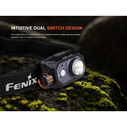 Fenix HL45R - LED Pritemdomas įkraunamas fokusavimo galvos žibintas LED/USB IP66 1000 blizgus 240 h juoda
