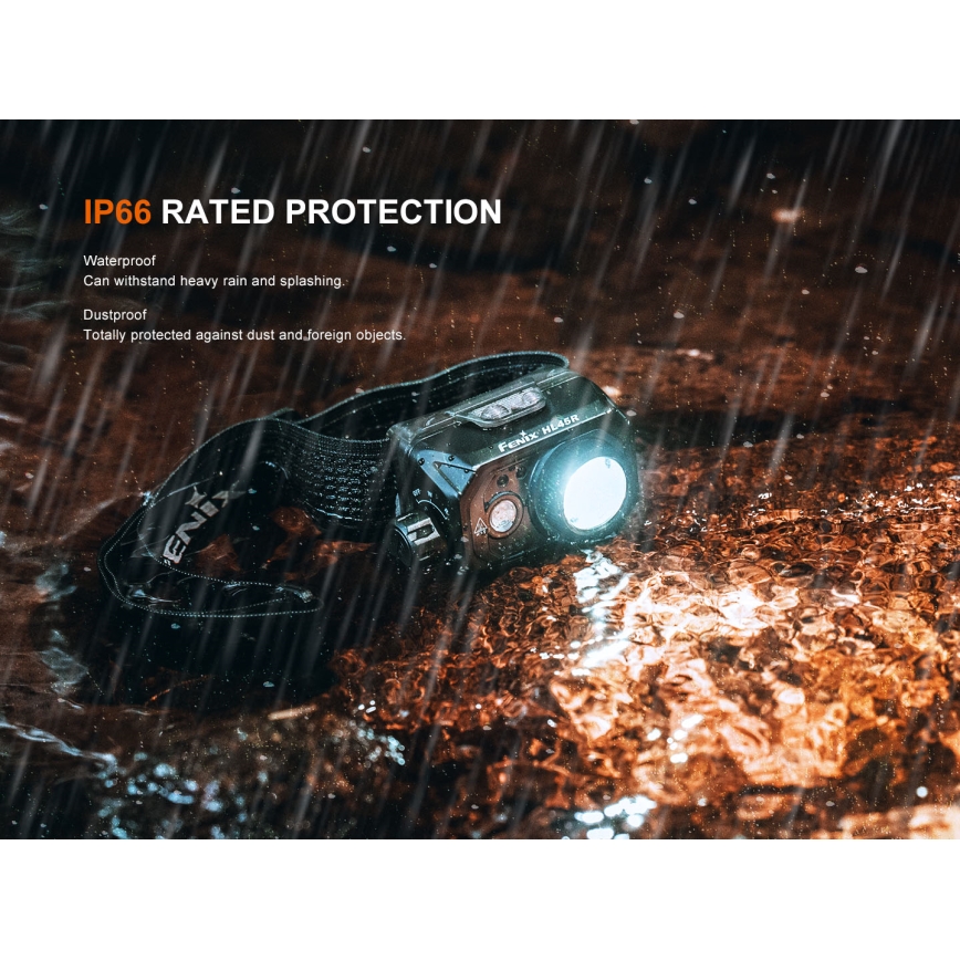 Fenix HL45R - LED Pritemdomas įkraunamas fokusavimo galvos žibintas LED/USB IP66 1000 blizgus 240 h juoda
