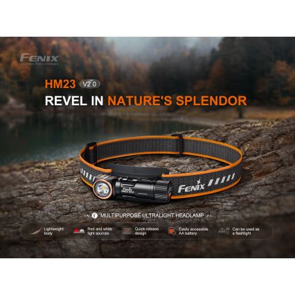 Fenix HM23V20 - LED pritemdomas galvos žibintas LED/1xAA IP68 300 lm 100 h