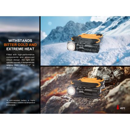 Fenix HM23V20 - LED pritemdomas galvos žibintas LED/1xAA IP68 300 lm 100 h