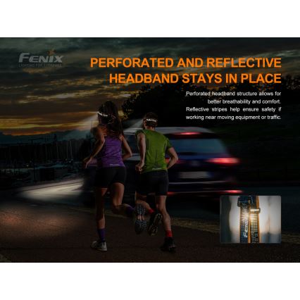 Fenix HM50RV20 - LED pakraunamas žibintuvėlis ant galvos 3xLED/USB/1xCR123A IP68 700 blizgus 120 h 700 mAh