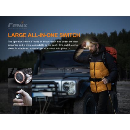 Fenix HM51RV20 - LED pakraunamas žibintuvėlis ant galvos 3xLED/1xCR123A/USB IP68 700 blizgus 120 h 700 m