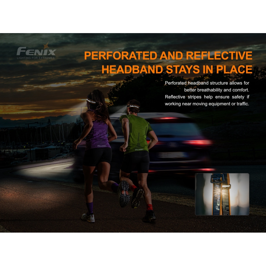 Fenix HM51RV20 - LED pakraunamas žibintuvėlis ant galvos 3xLED/1xCR123A/USB IP68 700 blizgus 120 h 700 m